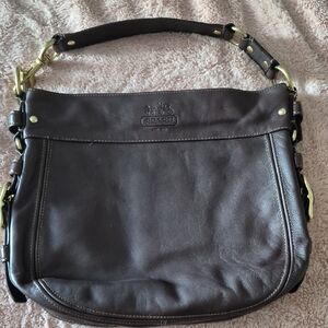 Coach Dark Brown Leather Shoulder Bag